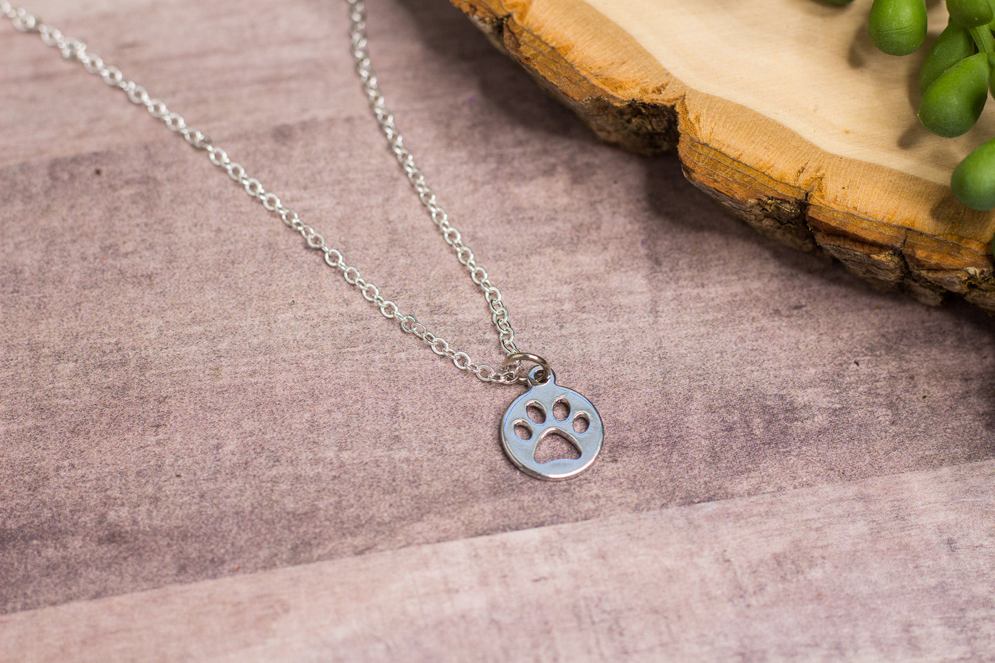 Silver Paw Print Necklace
