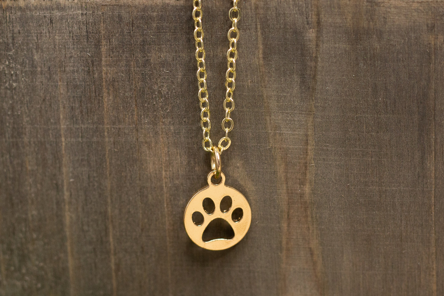 Gold Paw Print Necklace