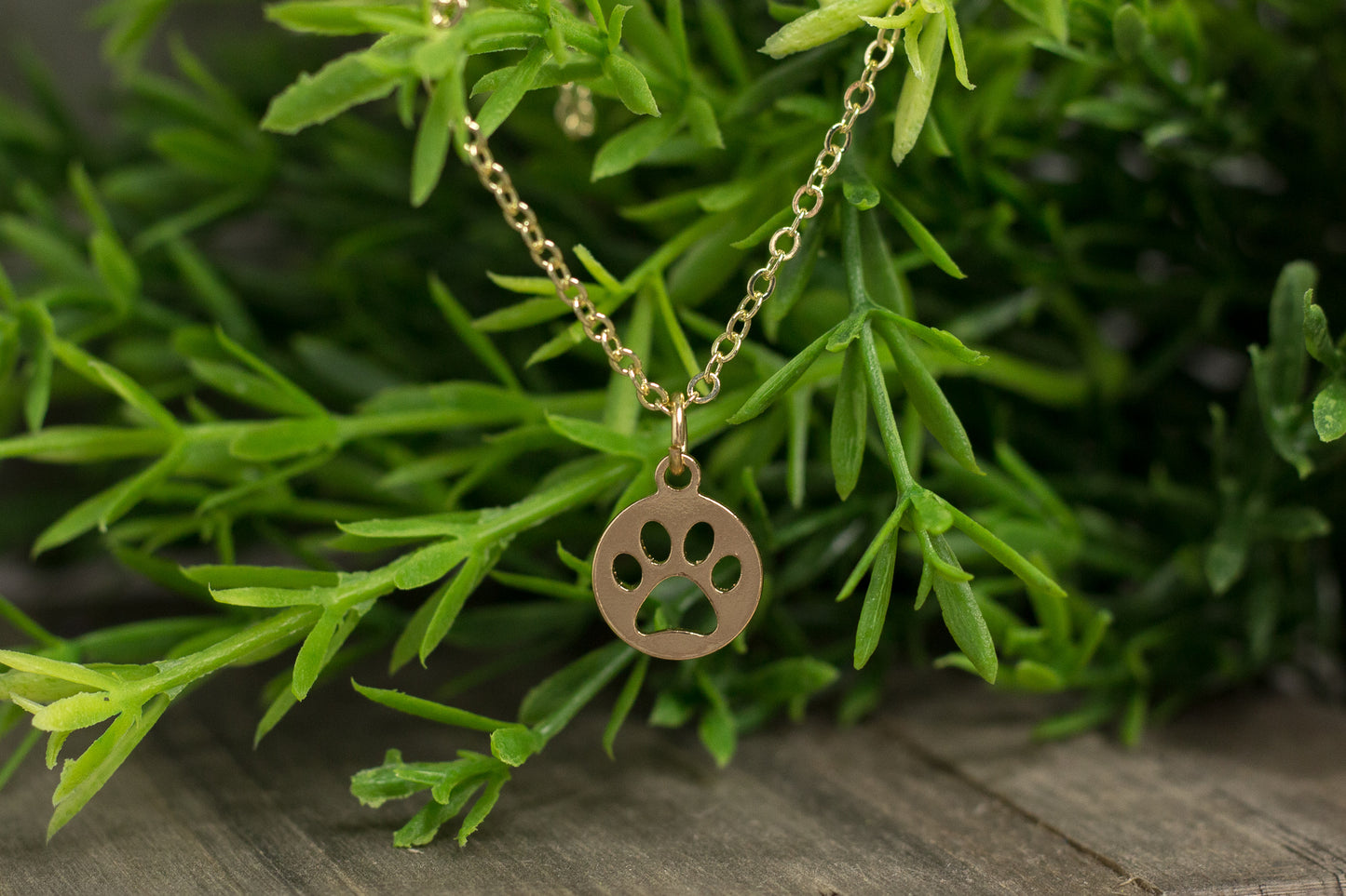 Gold Paw Print Necklace