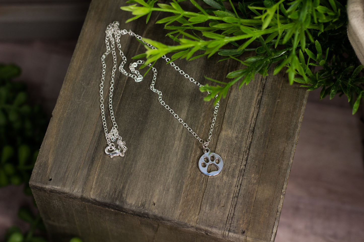 Silver Paw Print Necklace