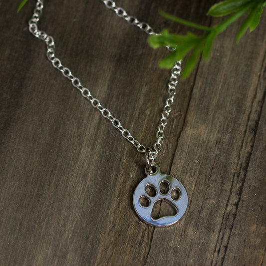 Silver Paw Print Necklace