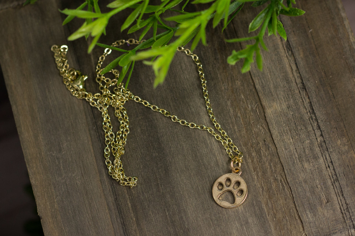 Gold Paw Print Necklace