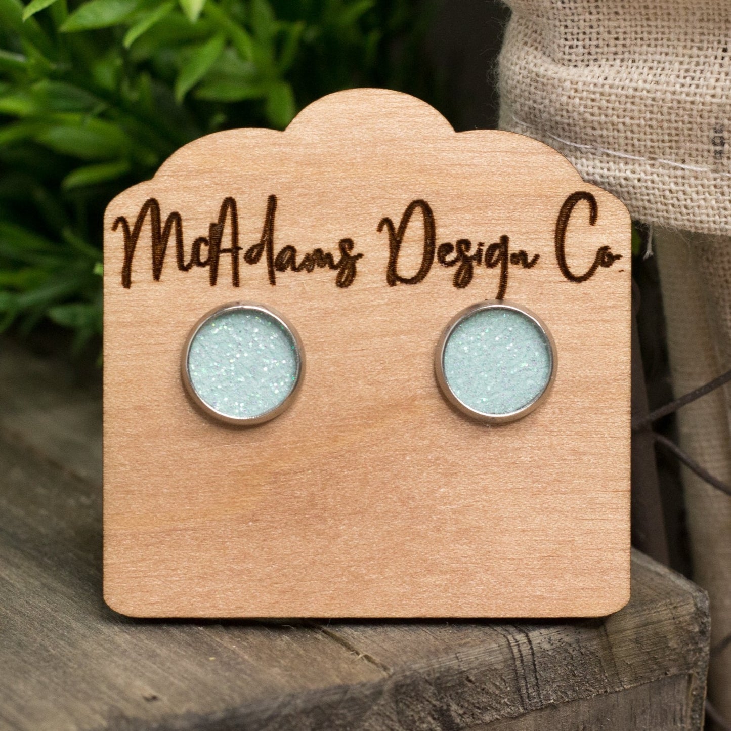 Glitter Faux Leather Studs