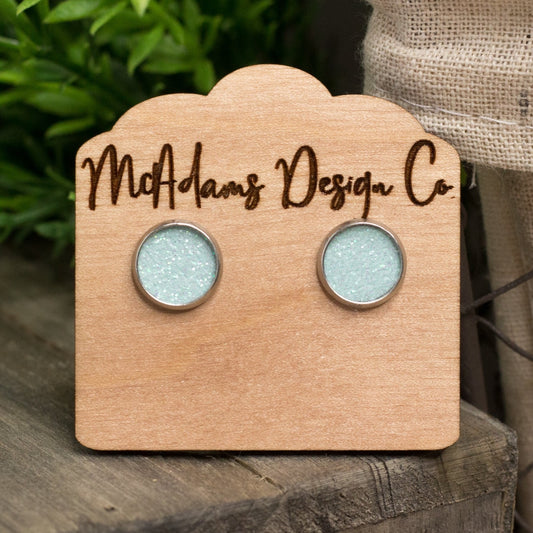 Glitter Faux Leather Studs