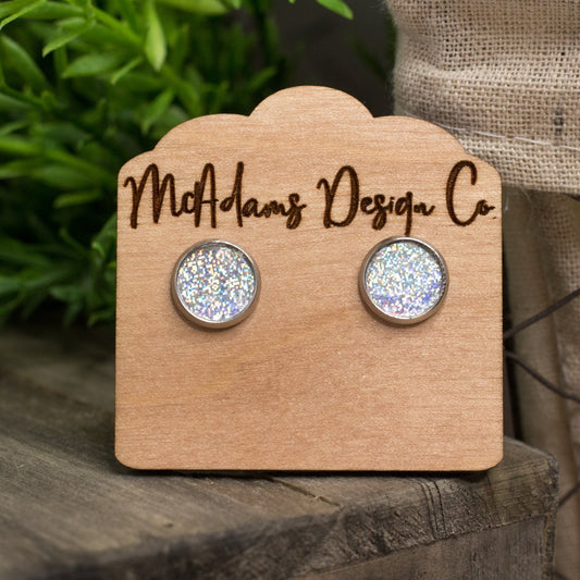 Holographic Faux Leather Studs