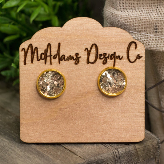 Chunky Glitter Faux Leather Studs