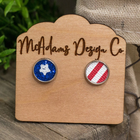 Mismatched Stars & Stripes Studs