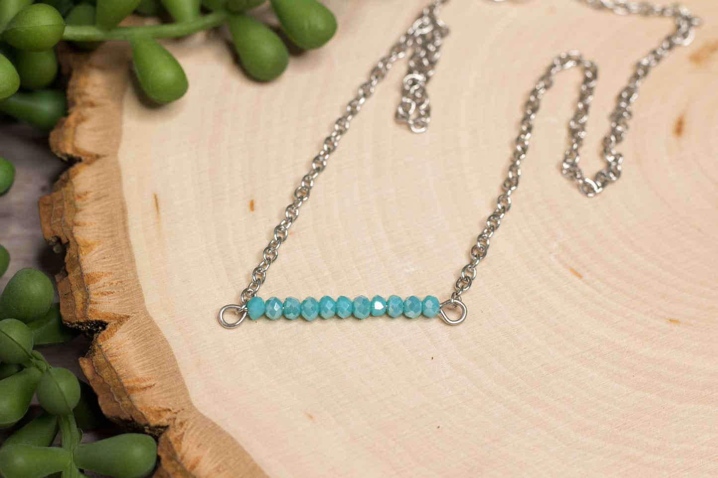 Teal Beaded Necklace