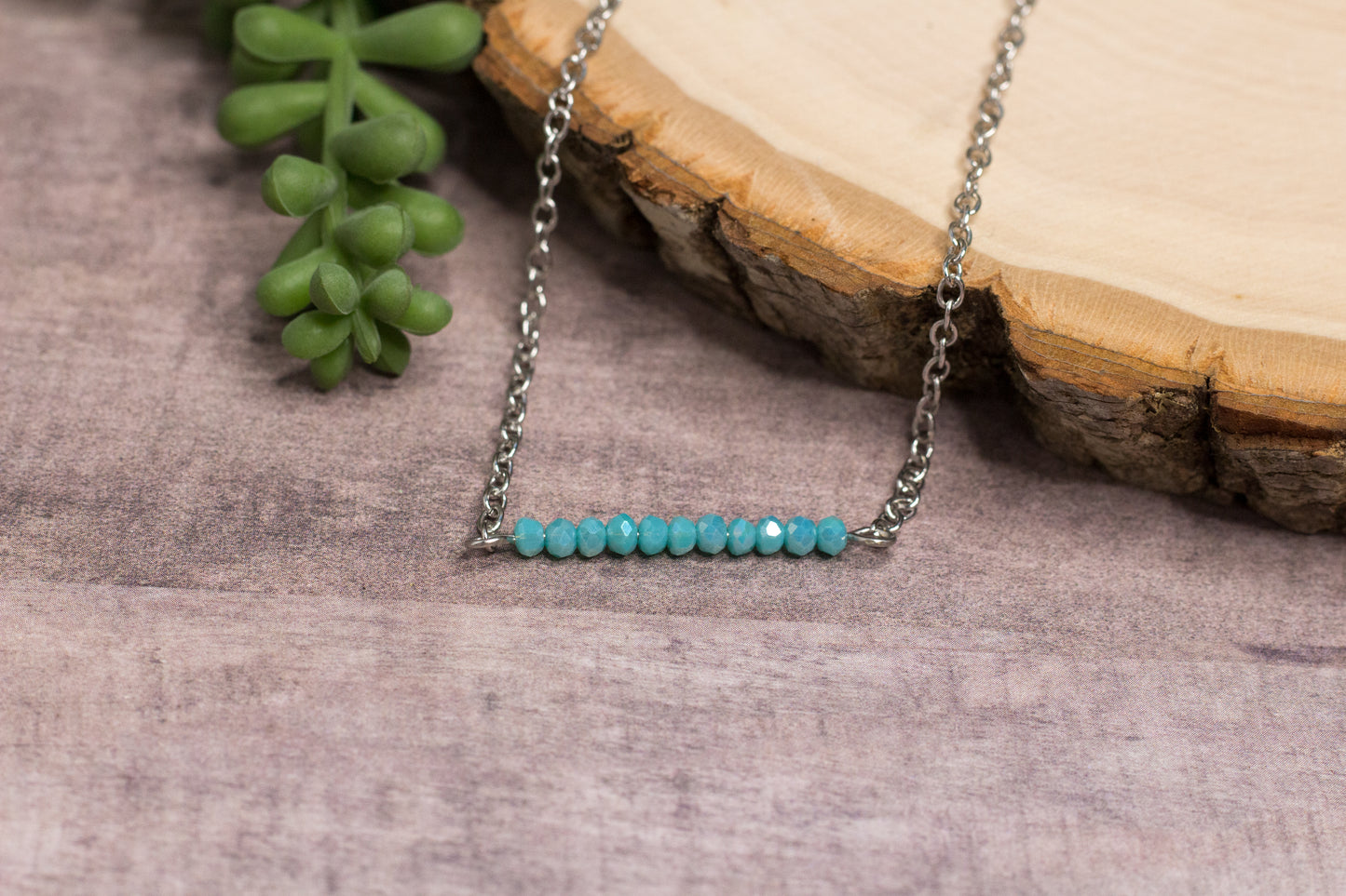 Teal Beaded Necklace