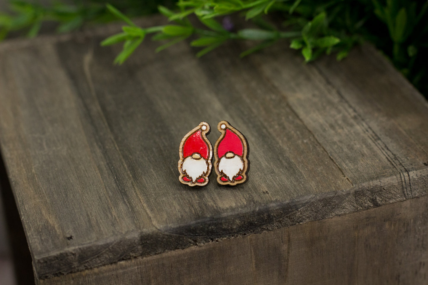 Red Gnome Wooden Studs