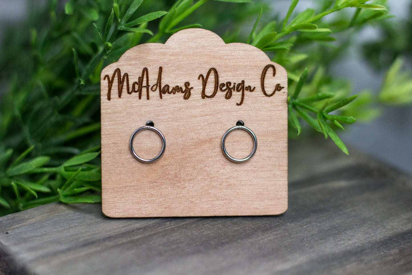 Tiny Silver Hollow Circle Studs