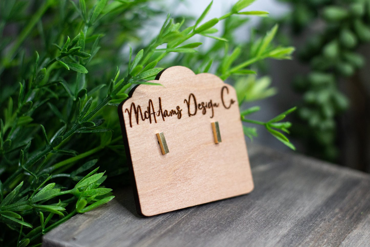 Tiny Gold Bar Studs