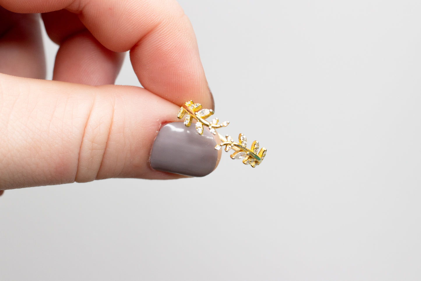 Gold Sterling Silver Leaf Ring