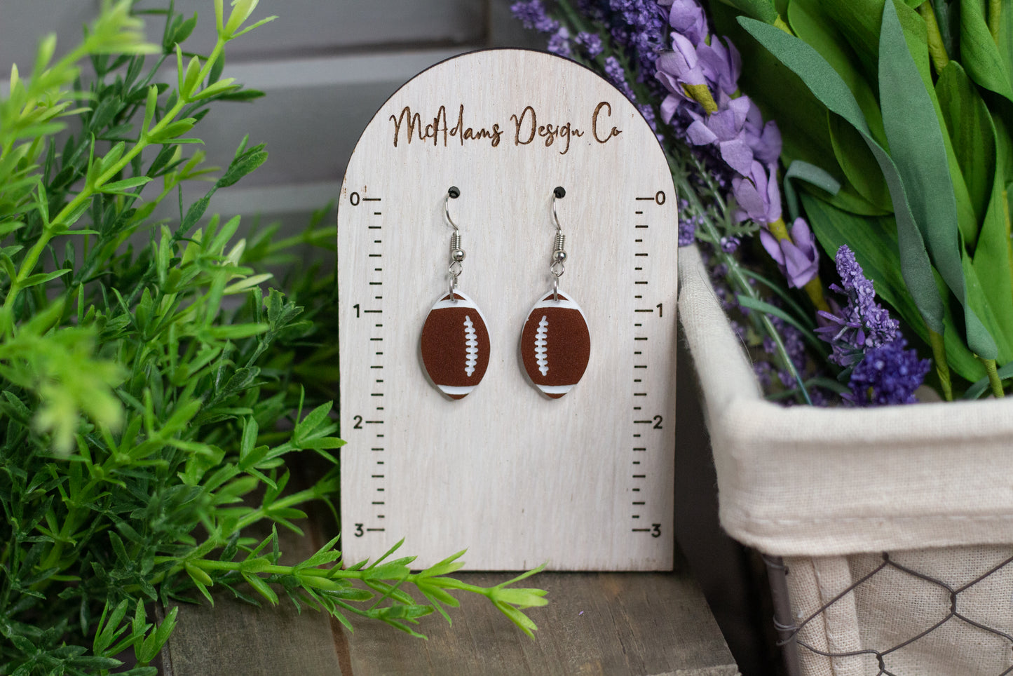 Football Acrylic Earrings