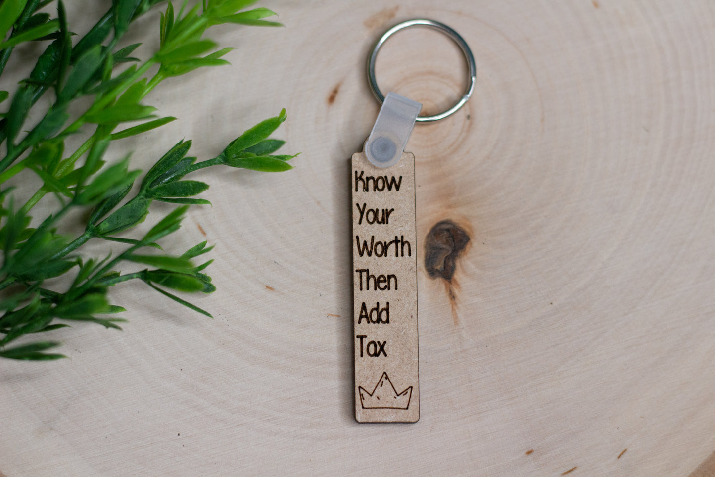 "Know Your Worth And Then Add Tax" Keychain