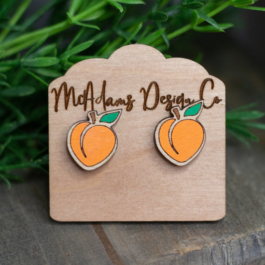 Peach Wooden Studs