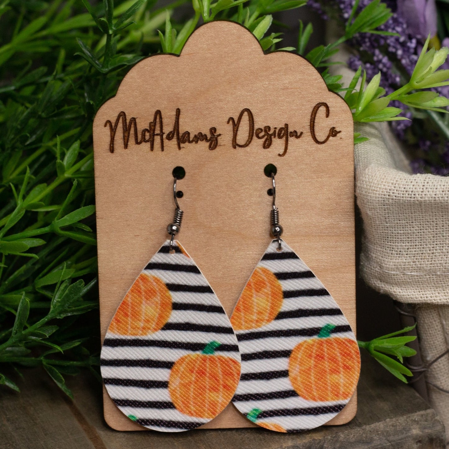 Pumpkin Leather Earrings
