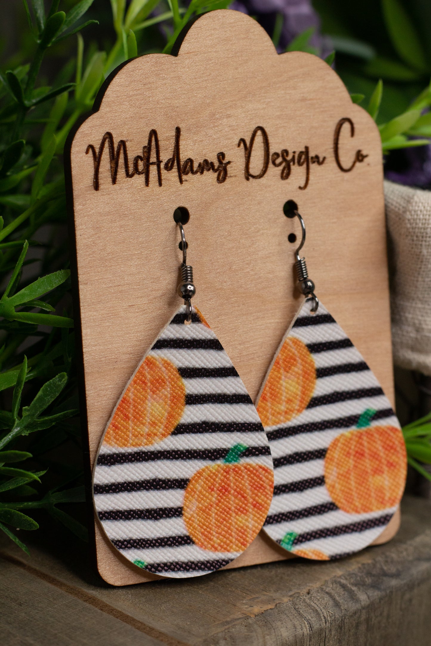 Pumpkin Leather Earrings