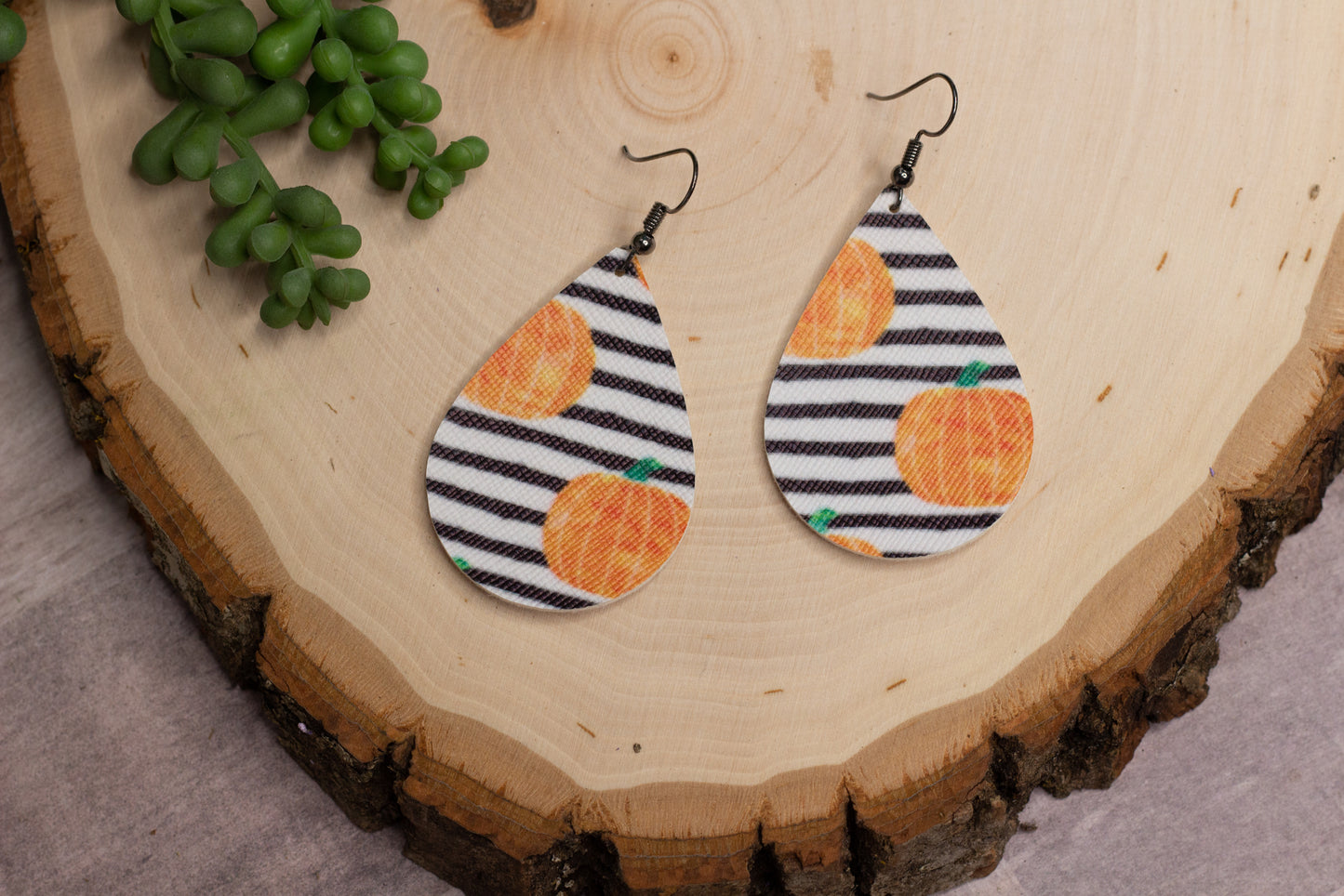 Pumpkin Leather Earrings