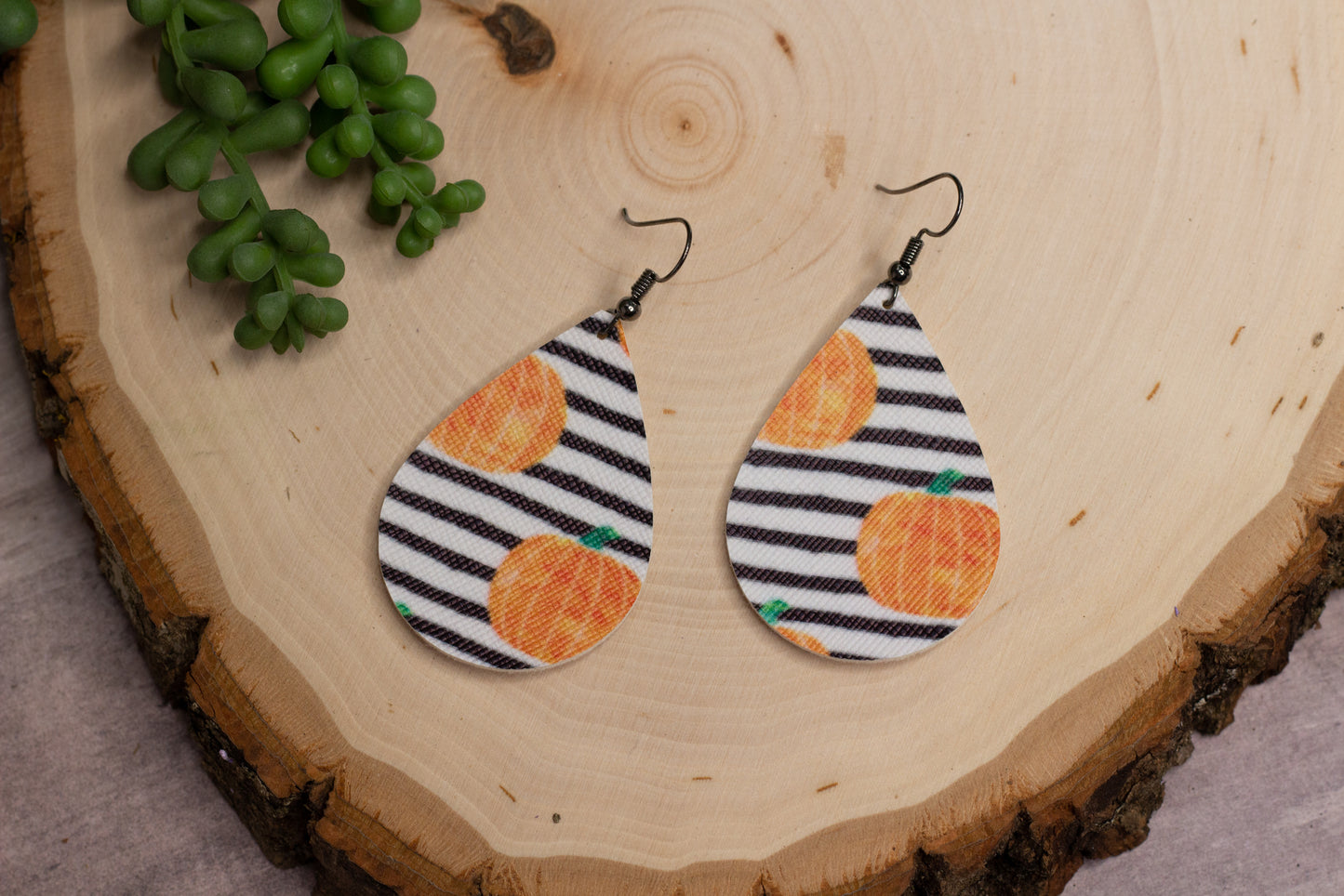 Pumpkin Leather Earrings