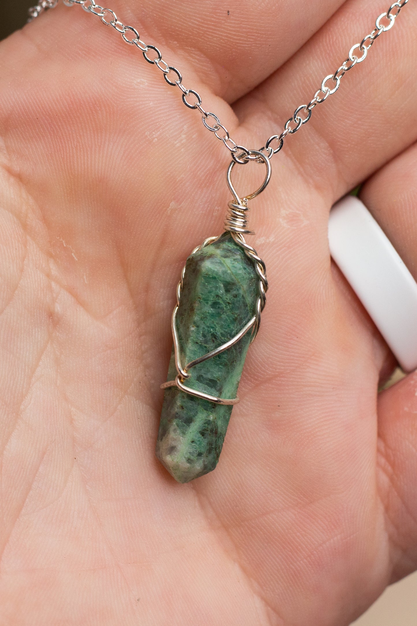 Wire Wrapped Crystal Necklace
