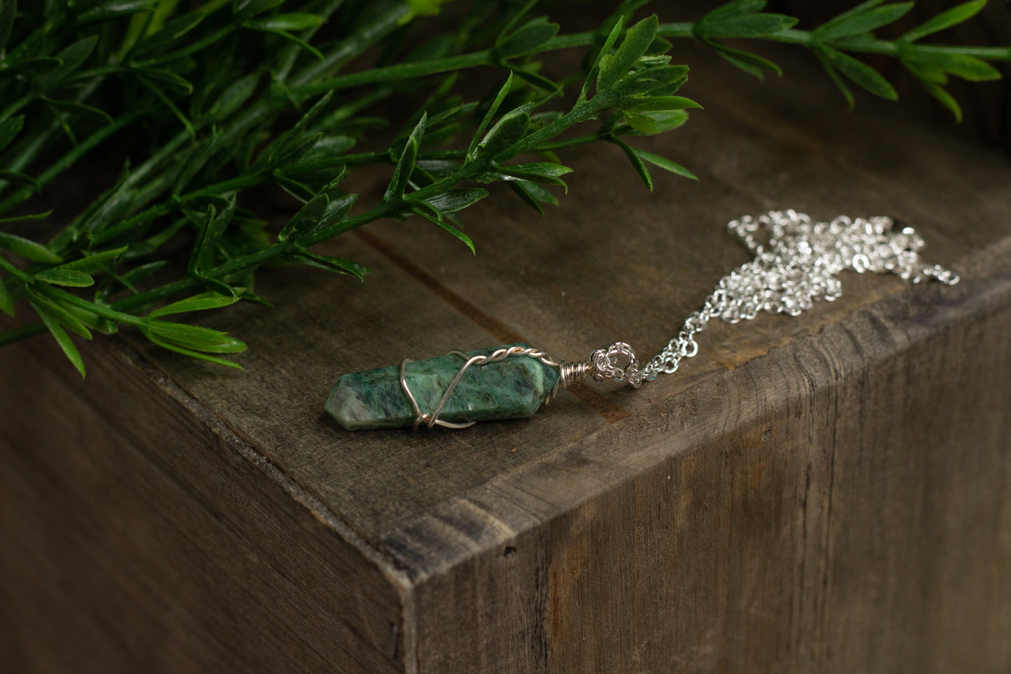 Wire Wrapped Crystal Necklace