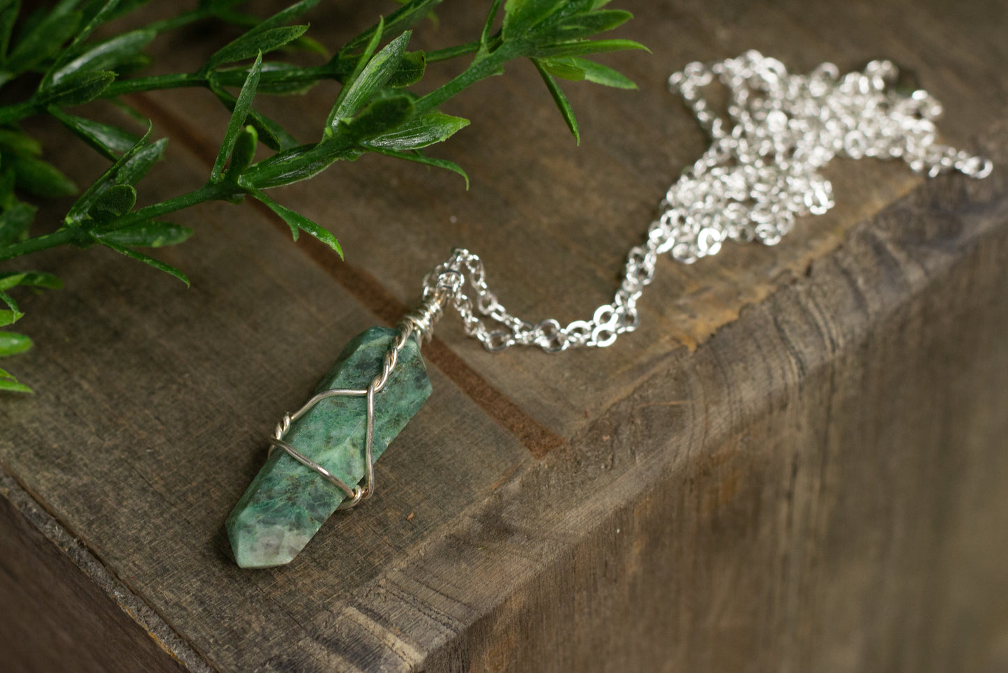Wire Wrapped Crystal Necklace