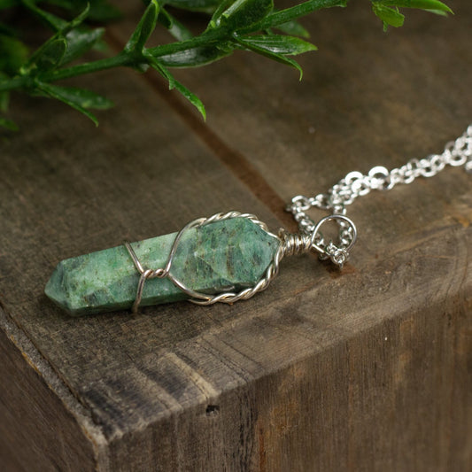 Wire Wrapped Crystal Necklace