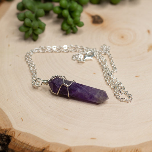 Wire Wrapped Crystal Necklace