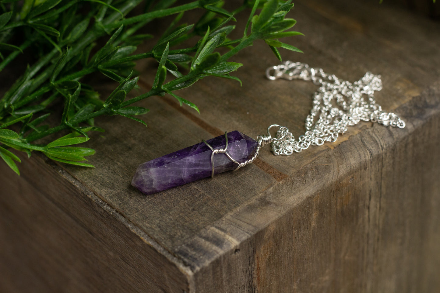Wire Wrapped Crystal Necklace