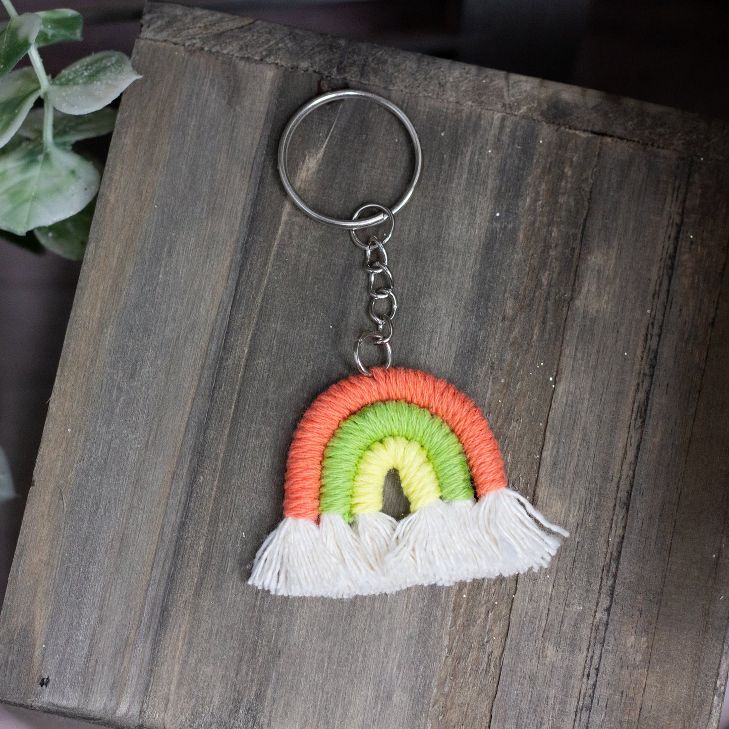 Macrame Rainbow Keychain
