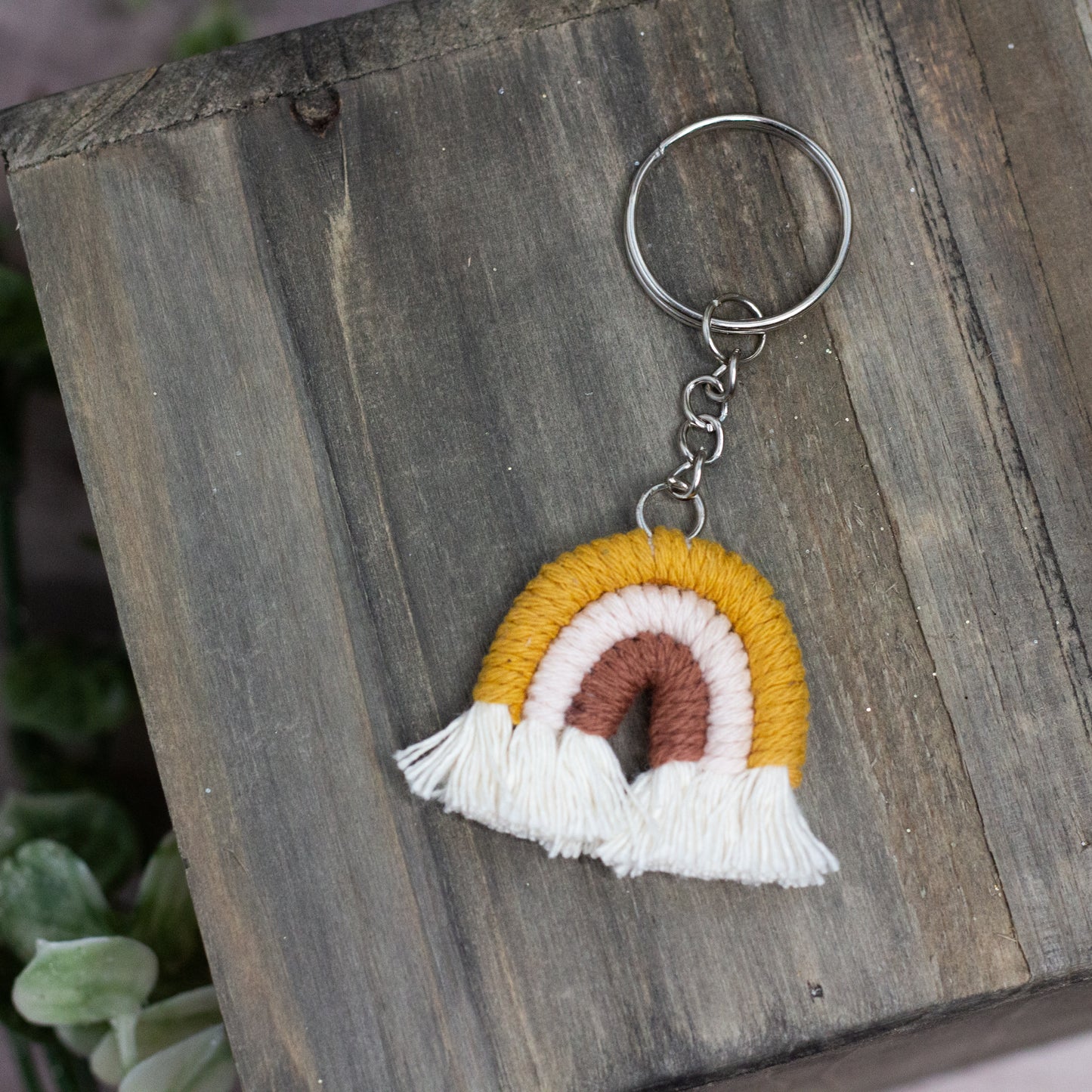 Macrame Rainbow Keychain
