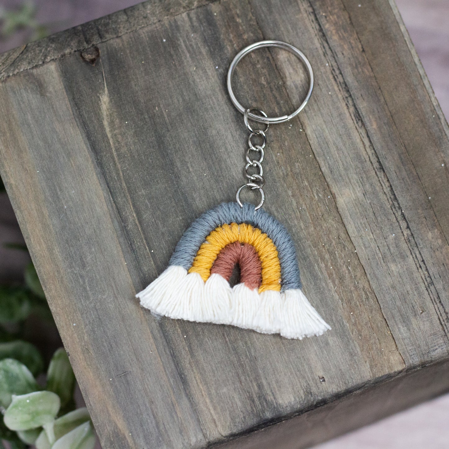 Macrame Rainbow Keychain