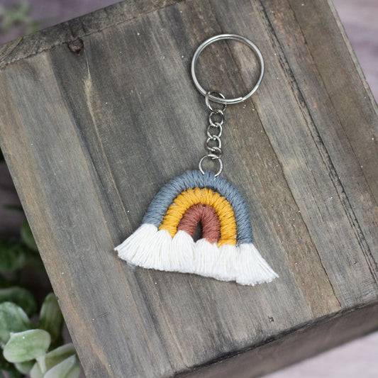 Macrame Rainbow Keychain