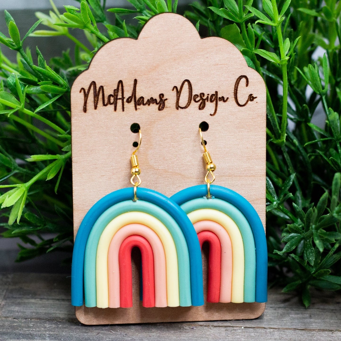 Polymer Clay Retro Rainbow Earrings