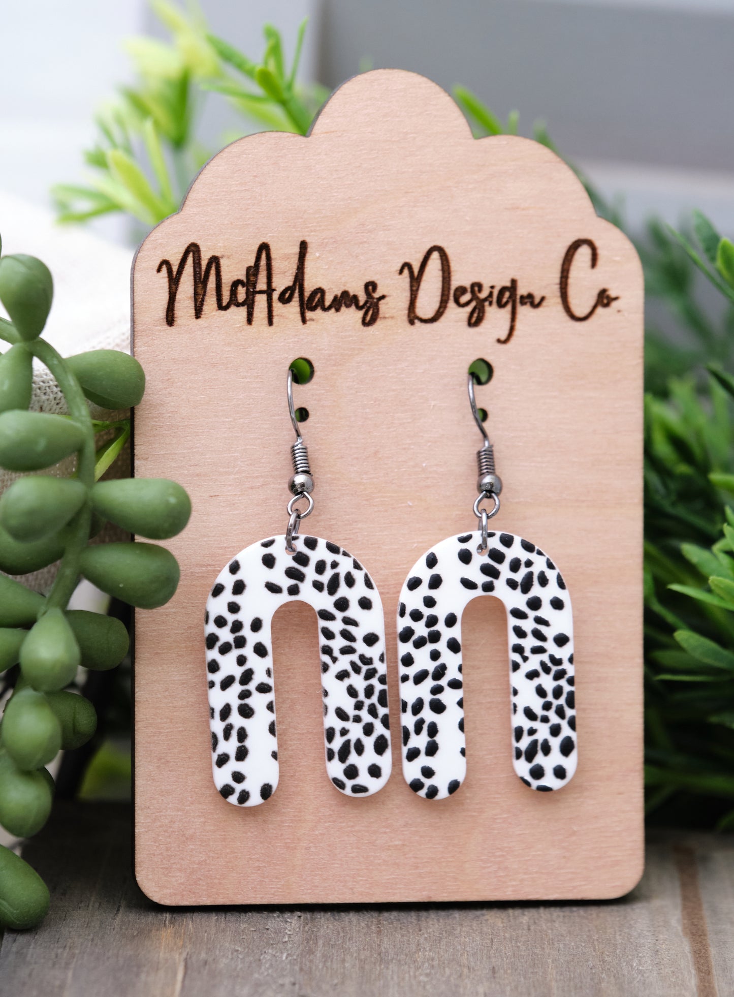 Speckled Arch Acrylic Earrings