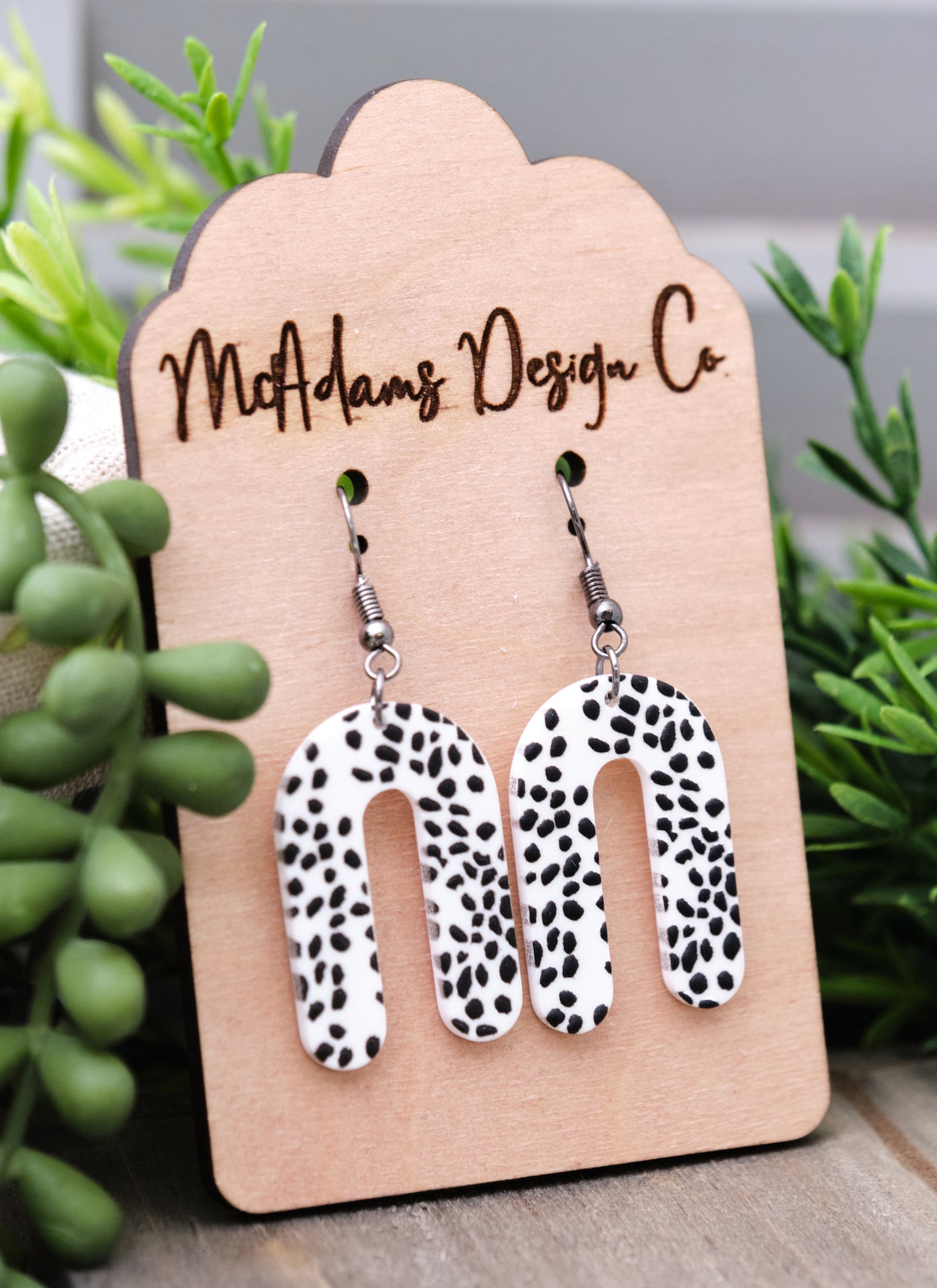 Speckled Arch Acrylic Earrings
