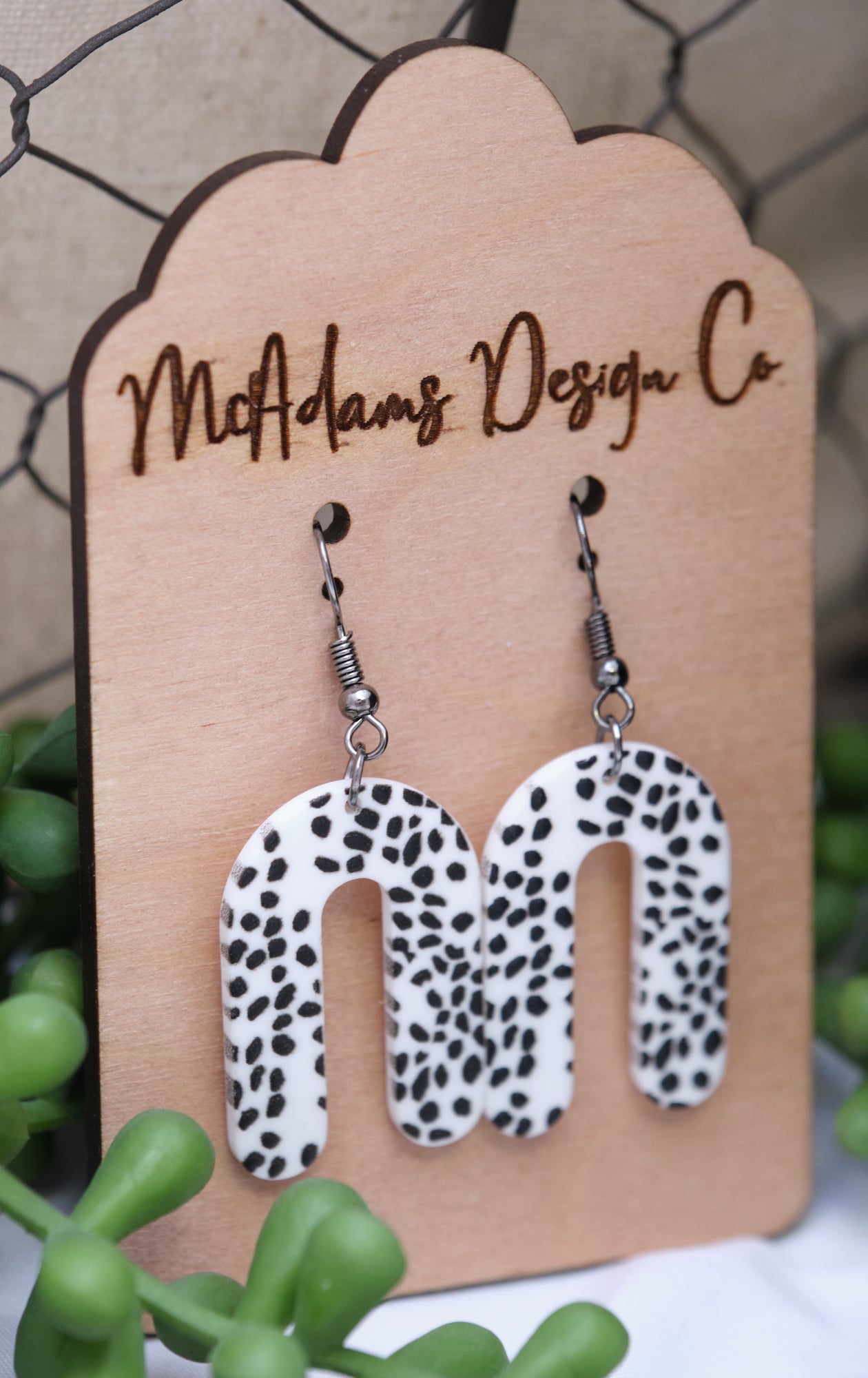 Speckled Arch Acrylic Earrings