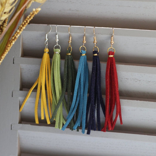 Faux Leather Earrings Tassel Earrings