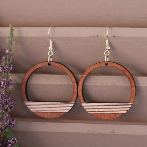 Ocean Sunrise Wooden Earrings