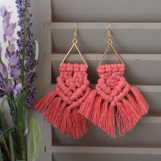 Triangle Macrame Earrings