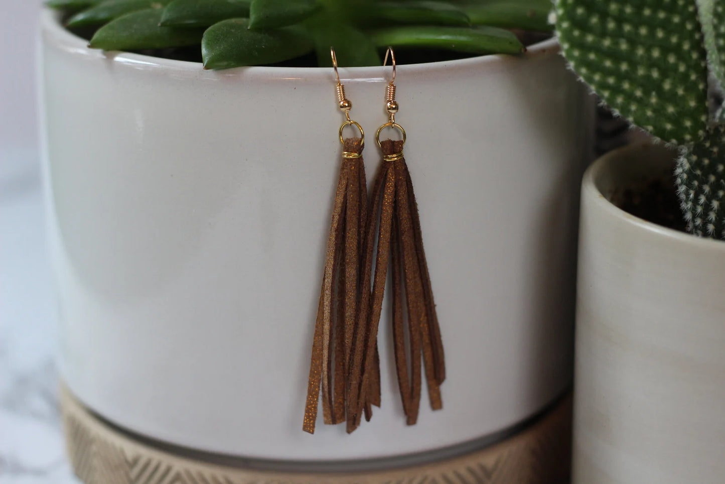 Faux Leather Earrings Tassel Earrings