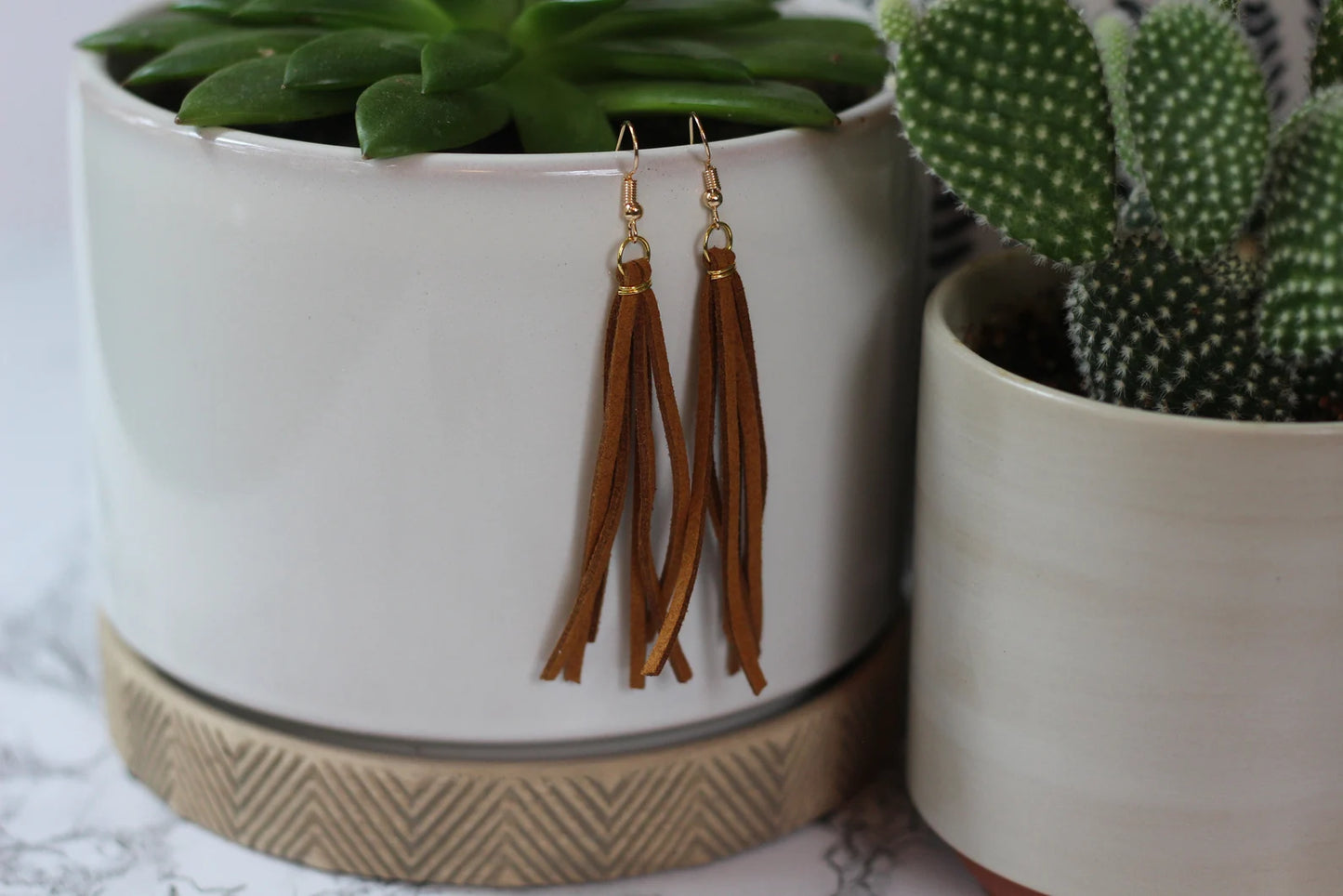 Faux Leather Earrings Tassel Earrings