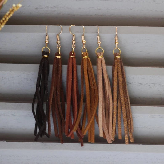 Faux Leather Earrings Tassel Earrings