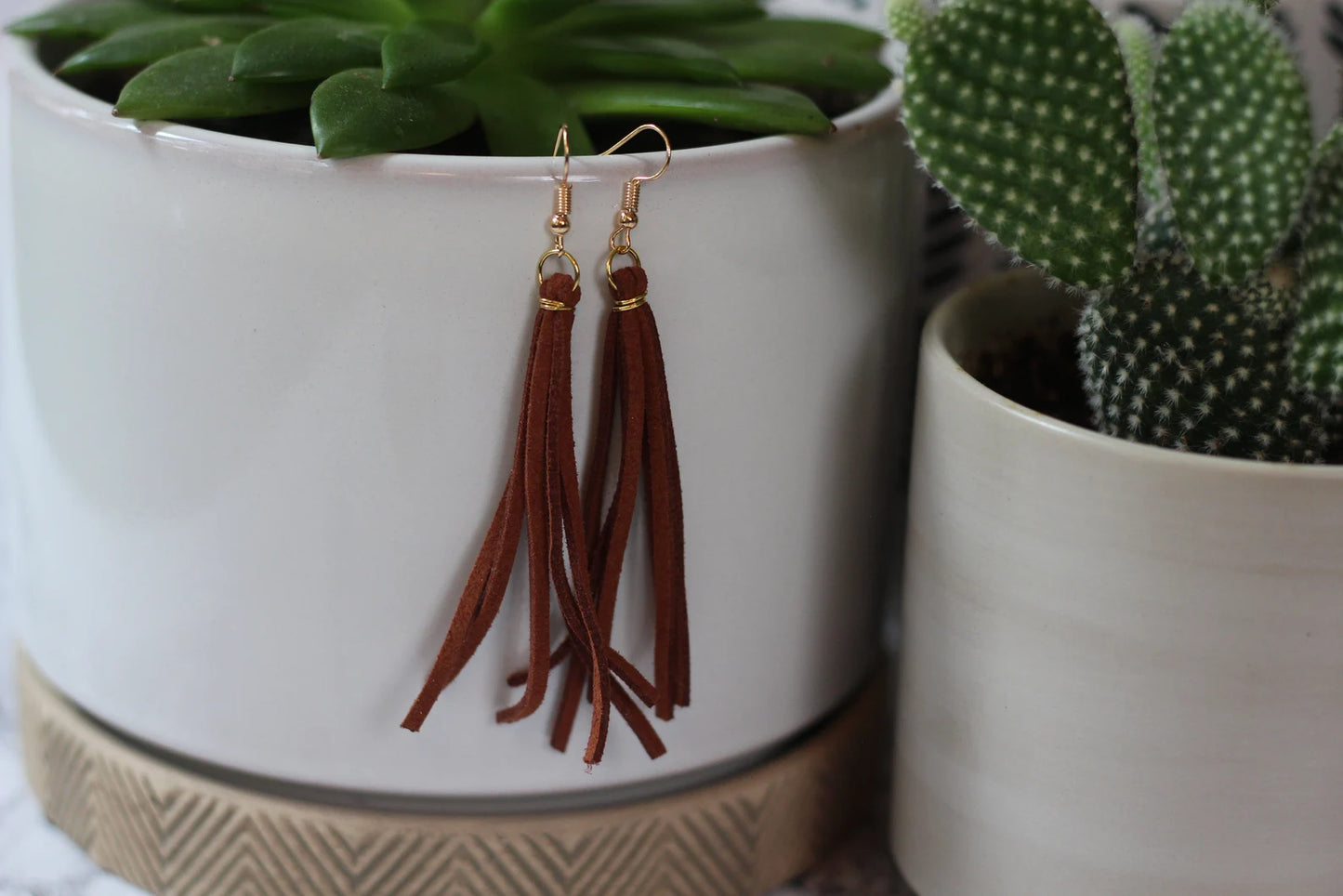 Faux Leather Earrings Tassel Earrings