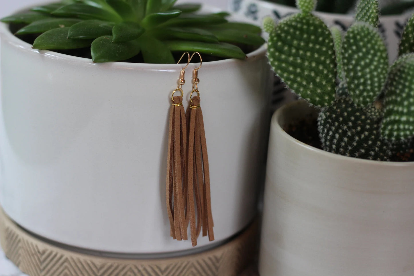 Faux Leather Earrings Tassel Earrings