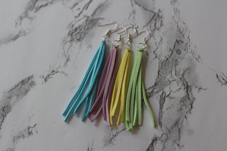 Faux Leather Tassel Earrings