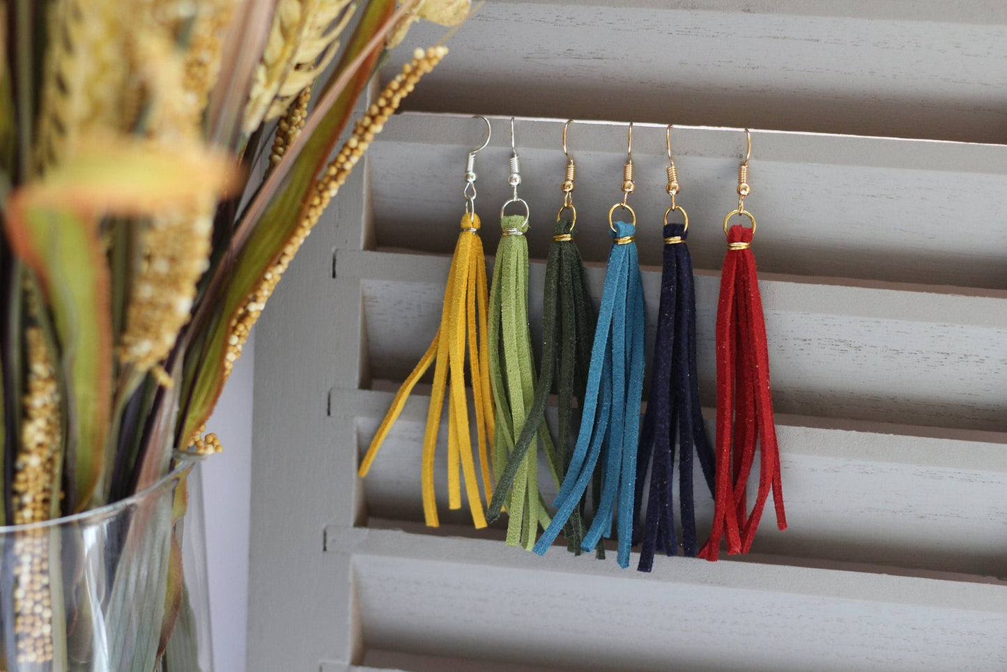 Faux Leather Earrings Tassel Earrings