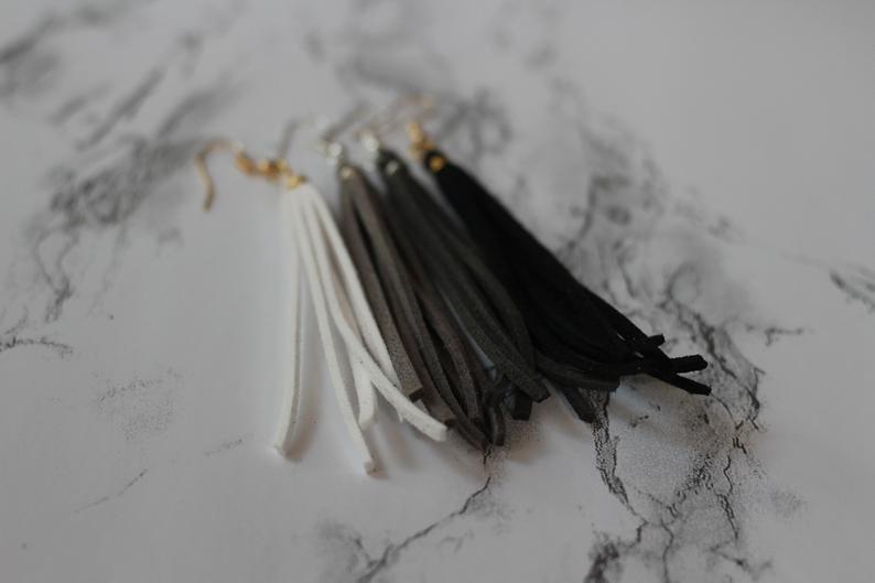 Faux Leather Earrings Tassel Earrings
