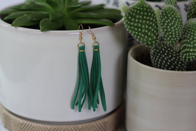 Faux Leather Earrings Tassel Earrings